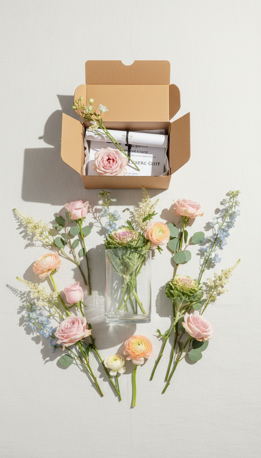 Centerpiece Box with Greenery Accents
